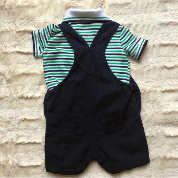 Crown & Ivy Baby Navy Coveralls with Polo, Sz 3M - Picture 3 of 5